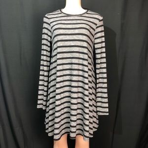 Sage Striped Dress Woman’s Medium slinky long